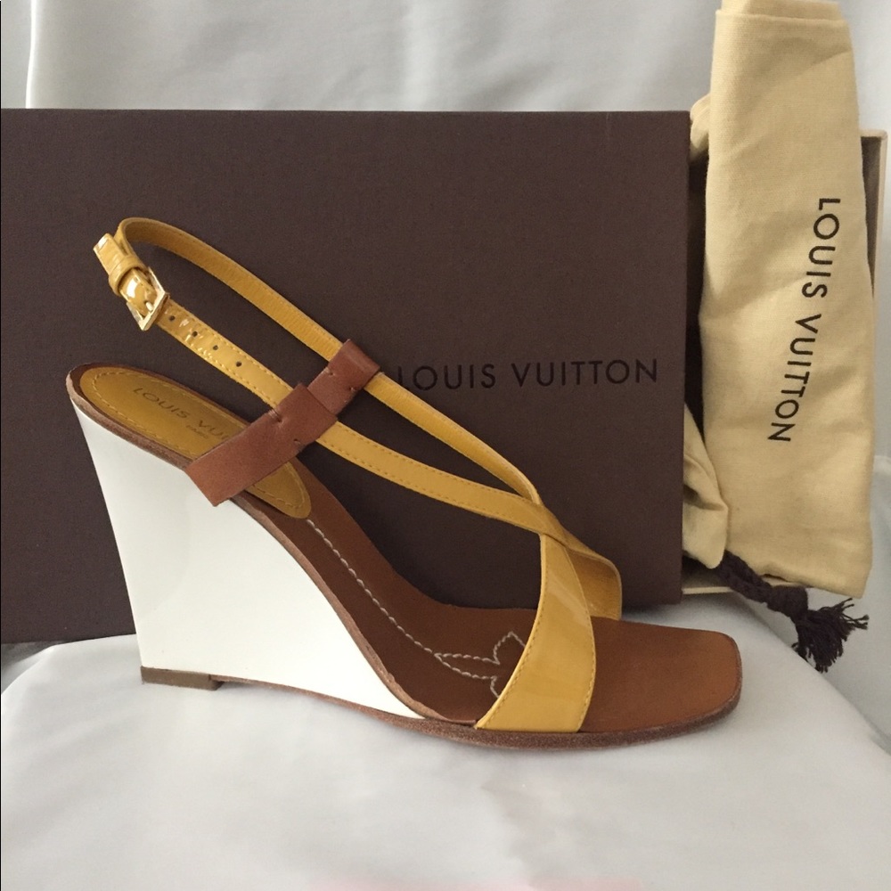 Louis Vuitton Authentic Capricieuse Wedge Sandals